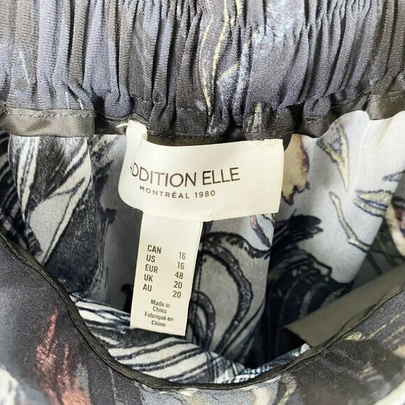 Addition Elle Jogger Pants Plus Size 16 Crepe Navy Blue Printed Pull On - Picture 4 of 5